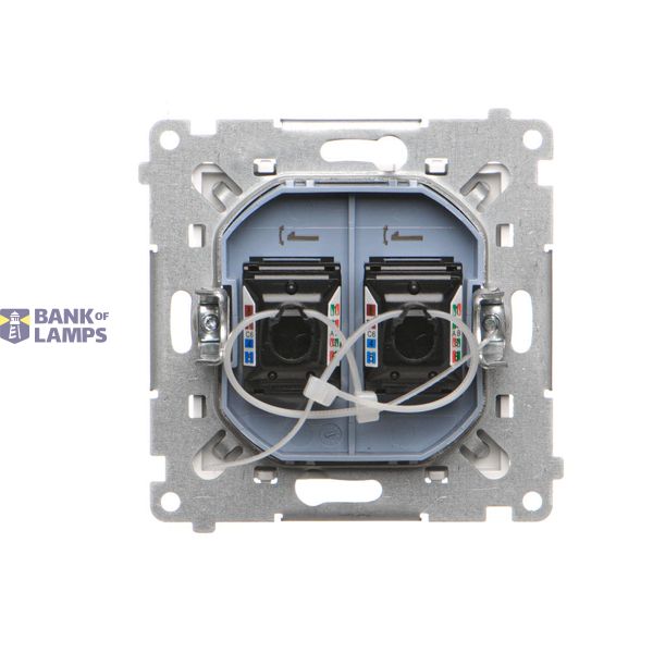 Cover for double socket with earthing - for Nature frames, white image 1
