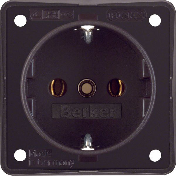 SCHUKO socket outlet, with screw terminals, Integro module inserts, br image 1