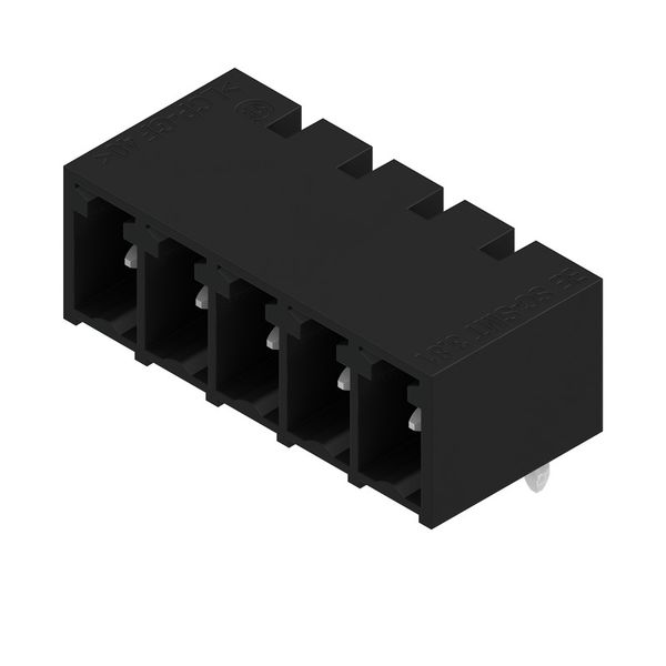 PCB plug-in connector, male header, closed side, THT/THR solder connection, 3.81 mm, Number of poles: 5, 90°, Solder pin length (l): 3.2 mm, tinned, black, Box image 2