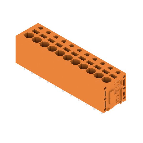 Printed circuit board terminals, 5.08 mm, Number of poles: 11, 180°, Solder pin length (l): 3.5 mm, tinned, orange, PUSH IN without actuator, Clamping range, max. : 2.5 mm², Box image 2