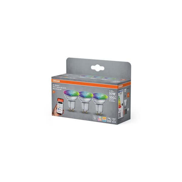 Led Spotlight OSRAM SMART+ Matter PAR16 350lm RGBW GU10 45D Glass 3pcs image 1