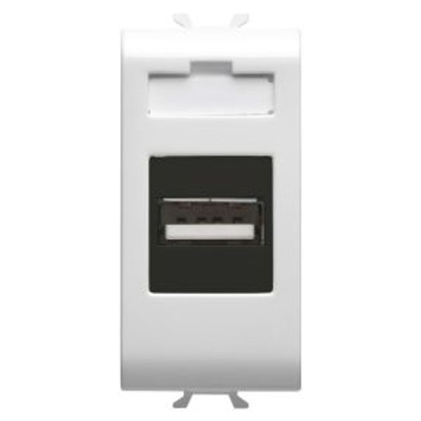 USB SOCKET-OUTLET - 1 MODULE - SATIN WHITE - CHORUSMART image 1