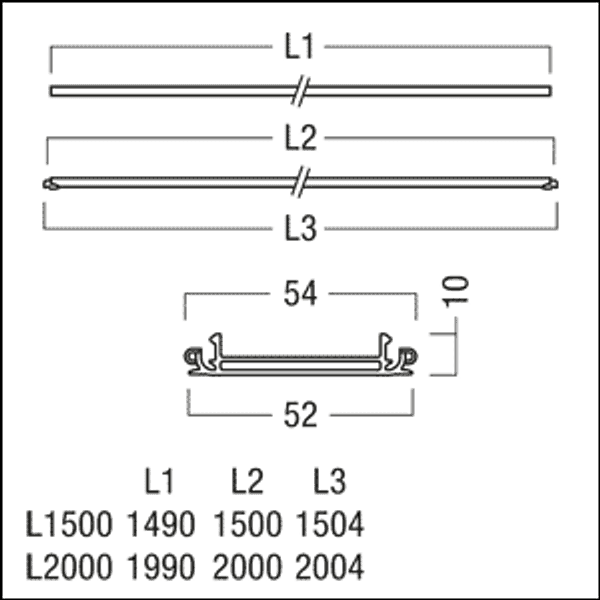 TECTON T AK L1500 PP WH IP64 - cover strips image 3