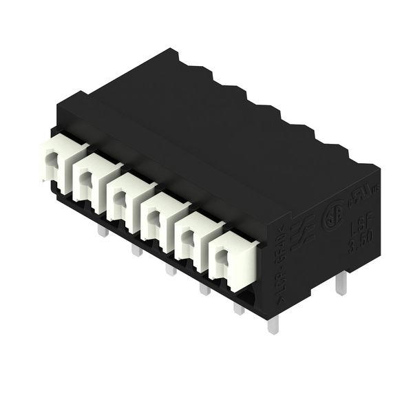 Printed circuit board terminals, 3.50 mm, Number of poles: 6, 90°, Solder pin length (l): 3.5 mm, black, PUSH IN with actuator, Clamping range, max. : 1.5 mm², Tube image 3