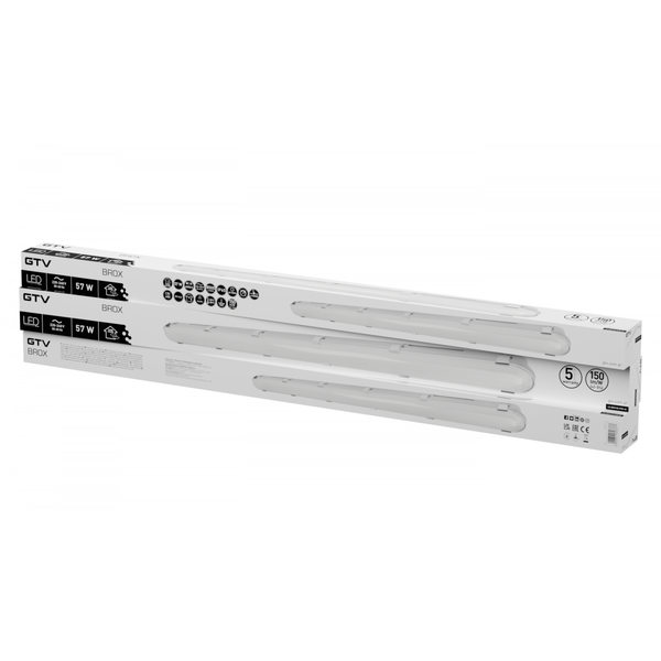 Hermetic LED luminaire BROX, 33-57 W, 4950-8500 lm, 4000K, AC220-240V, IP65, 150 cm image 2