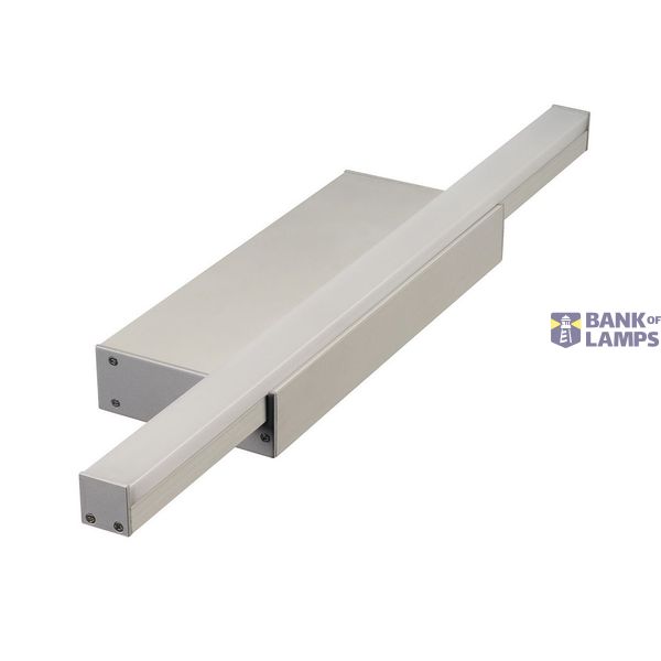 GLENOS Profi wall-mounted-profile 20cm, incl.Endcaps, silver image 1