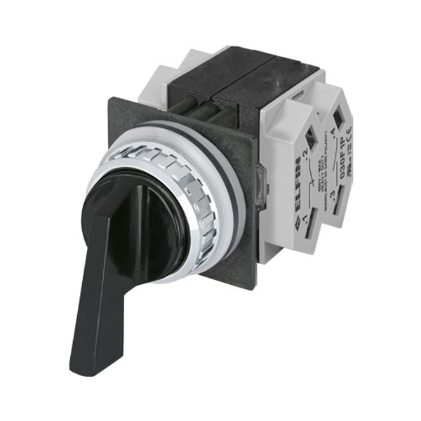 Lever selector switch, black,5-position,Cam R, 2 N.O.+2 N.C. image 1
