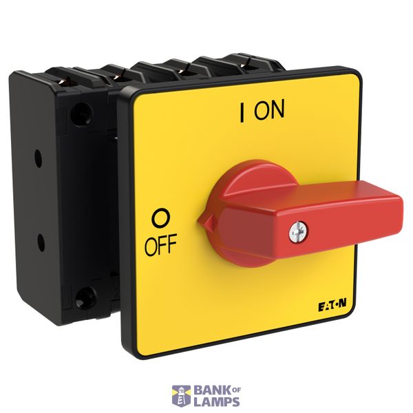 P3 On-off switch, 80 A,Flush mounting, 4 pole, Form E, Red, Short thum image 8