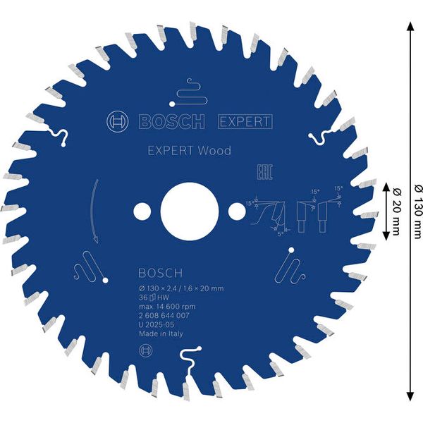 Circular saw blade Expert for Wood 130 x 20 x 2,4 mm, 36 image 2