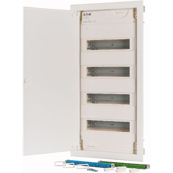 KLV-48HWP-SF Hollow wall compact distribution board, 4-rows, super-slim sheet steel door image 9