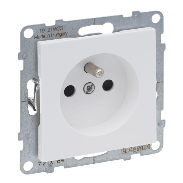 2P+E SOCKET FRENCH STANDARD SCREW TERMINALS SHUTTERED WHITE image 1