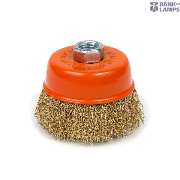 Cup brush M14 75mm for angle grinders M14 (crimped wire) image 1