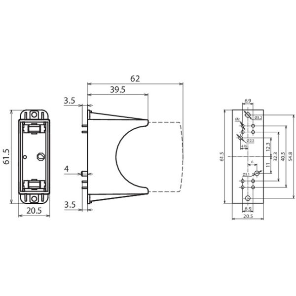 Base 1-pole for mounting on PCBs for DEHNguard modules PV 600 image 2