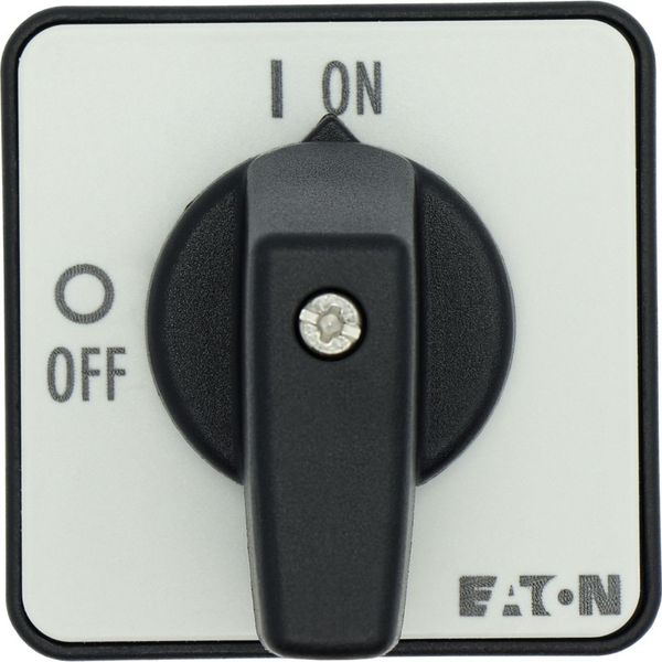 T0-2-1/E On-Off switch, T0, 20 A, flush mounting, 2 contact unit(s), 3 pole, with black thumb grip and front plate image 19