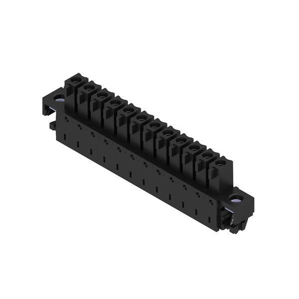 PCB plug-in connector, female header, Solder flange inverted, THT/THR solder connection, 3.81 mm, Number of poles: 12, 90°, Solder pin length (l): 1.5 mm, tinned, black, Box image 6