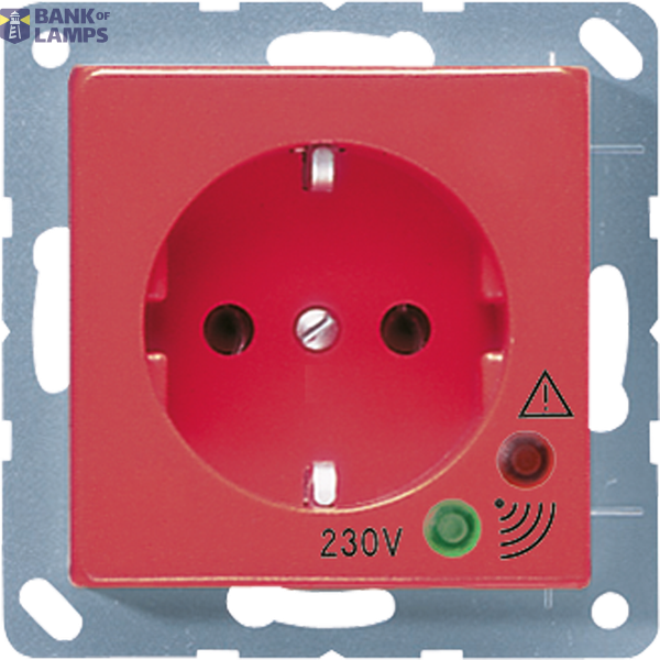 SCHUKO socket, 16 A 250 V ~, screw terminals, with function display, with surge protection, integrated increased contact protection, SAFETY+, Duropl image 1