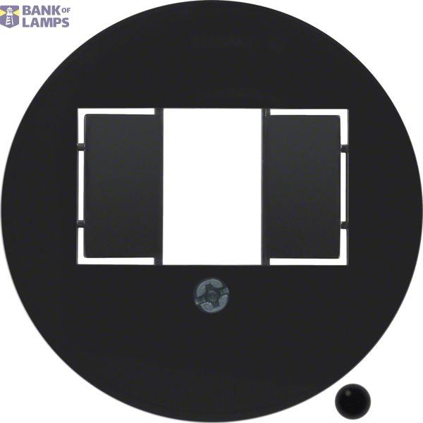 Central unit RJ data socket 2-way, Series 1930/Glass, black image 1