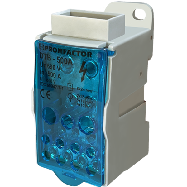 Power distribution terminal blocks DTB500 500A (12 terminals) 690V image 1