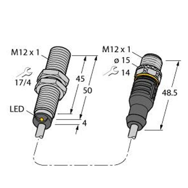 Inductive Sensor   BI3-M12-AD6X-0.3-RS4.23 image 1
