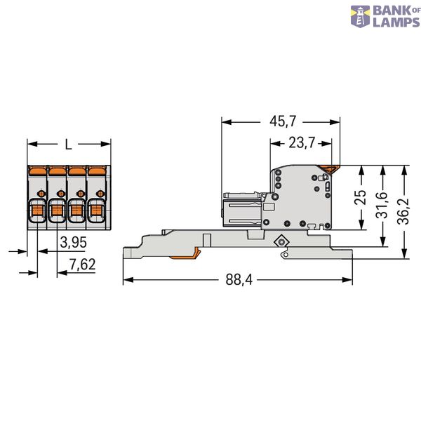 1-conductor female connector lever Push-in CAGE CLAMP® light gray image 2