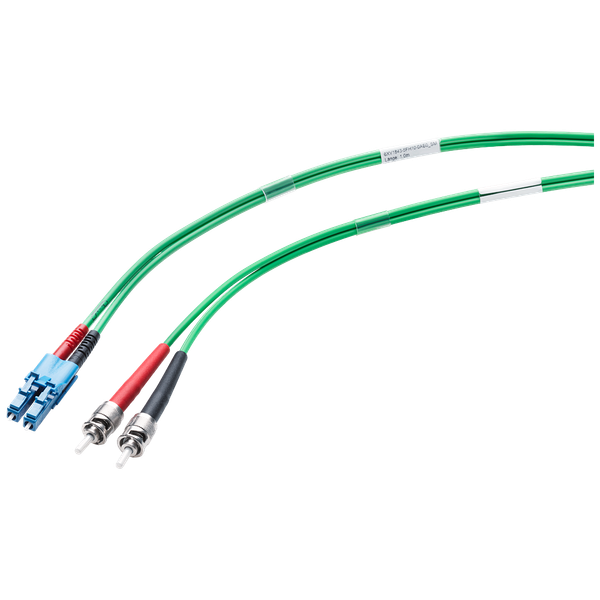 MM FO cord BFOC/LC; 50/125; pre-assembled with 1x LC duplex plug and 2x BFOC plugs; length 3.0 m. image 1