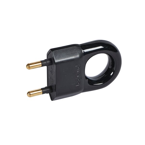PLUG 2P 2.5A PLAST BLACK image 1