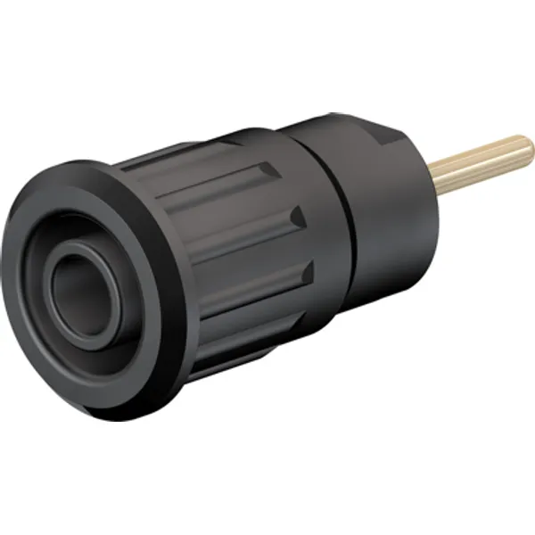 4 mm socket, round plug connection, mounting Ø 12.2 mm, CAT III, black, 49.7080-21 image 1