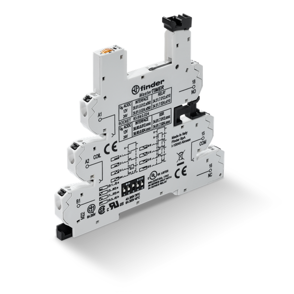 Push-IN socket 12+24VUC for 35mm.rail, 34.51/81 MasterTIMER (93.69.0.024) image 1