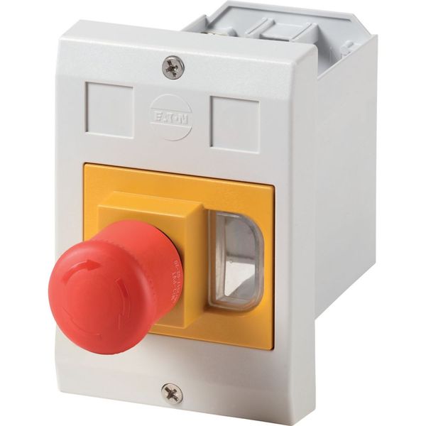 E-PKZ01-PVT Insulated enclosure, E-PKZ0, H x W x D = 129 x 90 x 176 mm, flush-mounted, + emergency stop mushroom button image 4