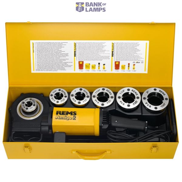 REMS Amigo 2 Set electric thread tap for pipe threads R 1/2-3/4-1-11/4-11/2-2'' image 1