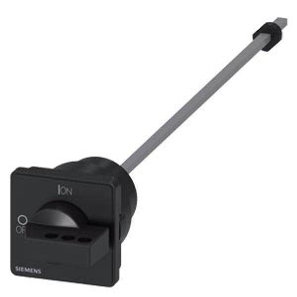 Door-coupling rotary operating mechanism, actuating lever black, defeatable, 66x66 mm, lockable in 0-position, for four-hole image 1