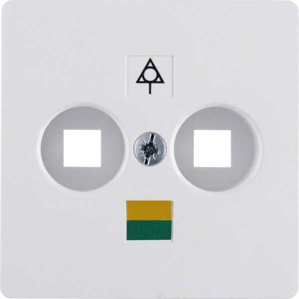 Central plate for soc. out. for floating output, Accessories, p. white image 1