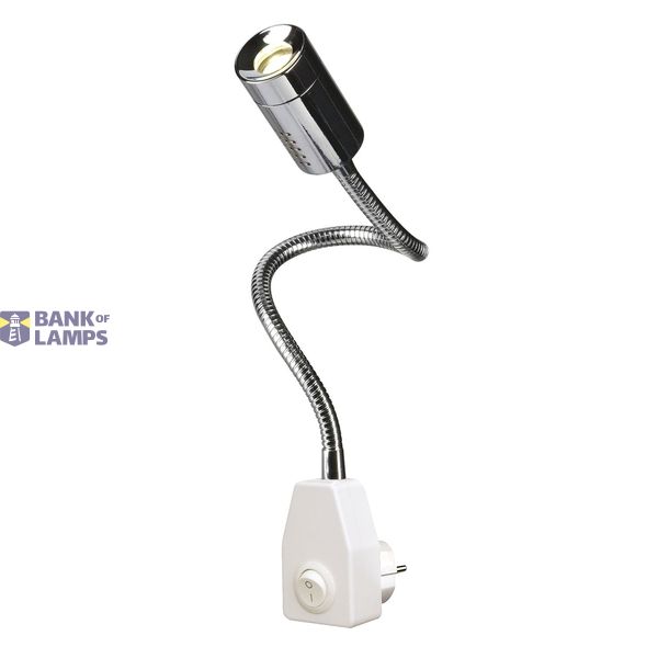 DIO FLEX PLUG, 1W, 3000K, 80lm, chrome/white image 1