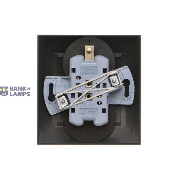 Double socket outlet without earthing, black matt, 16A image 1