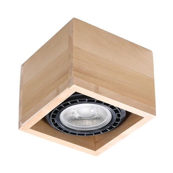 SPOT QUATRO 1 NATURAL WOOD GU10 1X40W IP20 image 1