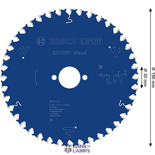 Circular saw blade Expert for Wood 190 x 30 x 2,6 mm, 40 image 2