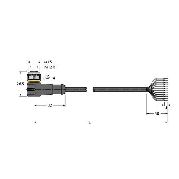 Actuator and Sensor Cable, PVC Connection Cable   WKC12T-10/TEL image 2