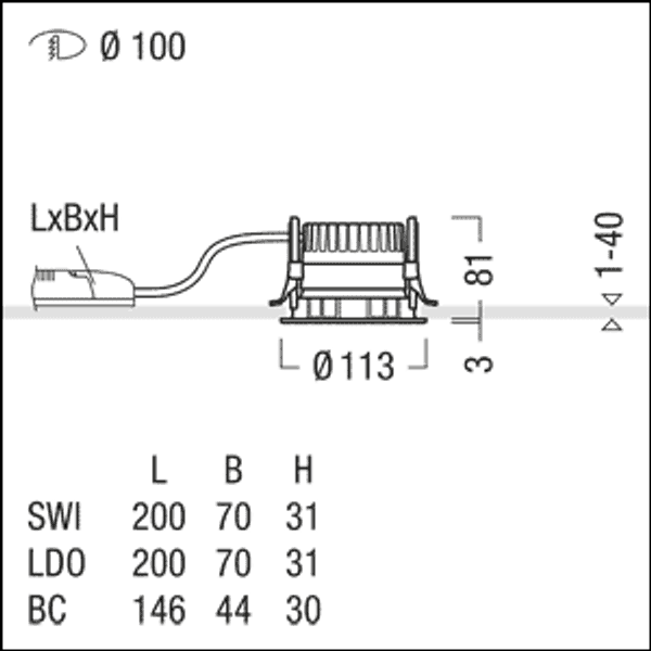 PANOS R R100 1k-930 LDO L AL WH - LED ceiling-recessed luminaire image 3