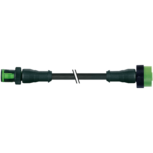 MQ12 male 0° / MQ12 female 0° A-cod. PVC 4x0.34 bk UL/CSA 1m image 1