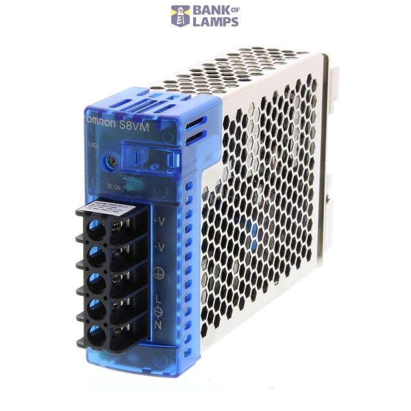 Power supply, metal case, 100/240 VAC supply, DIN rail mounting, 50 W, S8VM0071F image 1