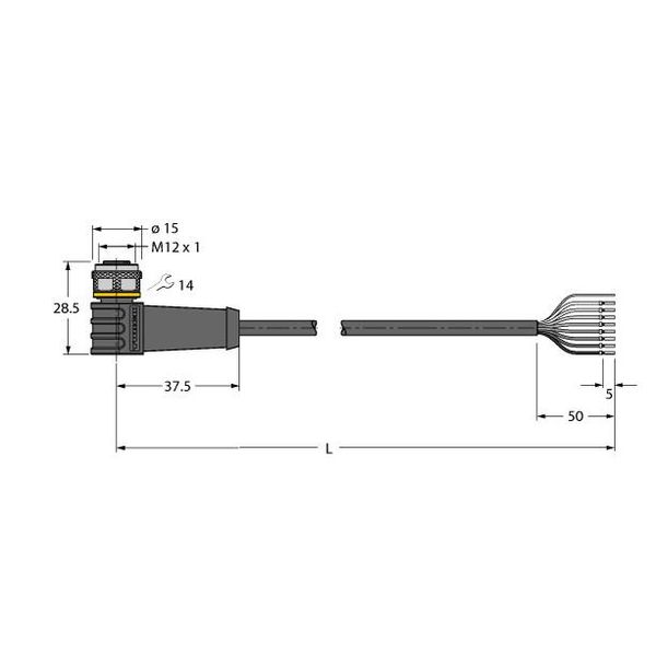 Actuator and Sensor Cable, PUR Connection Cable   WKS8.800T-2/TXL image 1