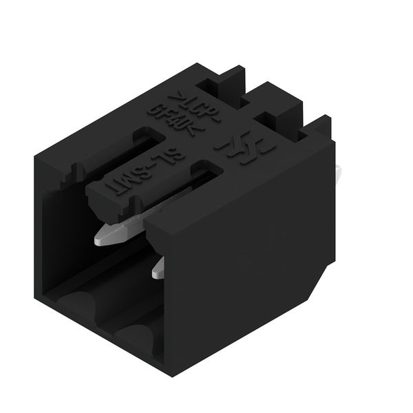 PCB plug-in connector, male header, closed side, THT/THR solder connection, 3.50 mm, Number of poles: 2, 180°, Solder pin length (l): 1.5 mm, tinned, black, Box image 4