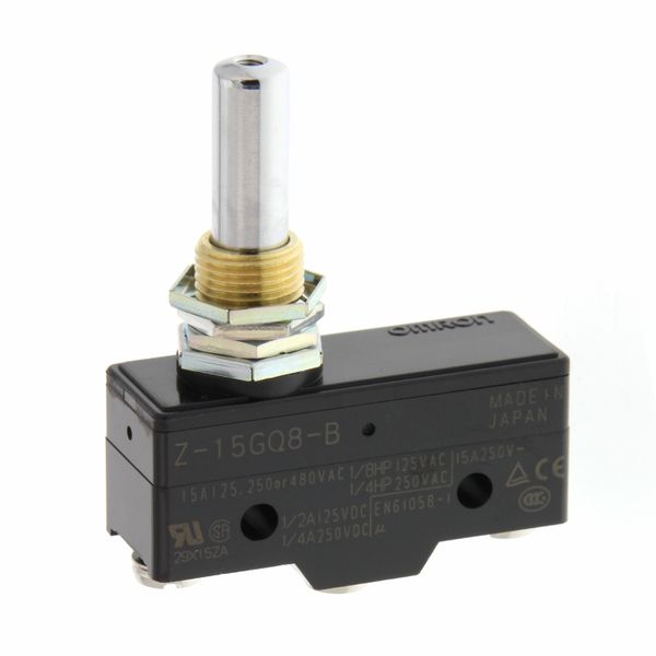 Basic switch, high operating force, panel mount plunger, SPDT, 15A Z15G4057M image 5