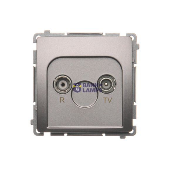 RTV final aerial socket for pass-through socket, atten.: 10dB, Inox, metallized image 1