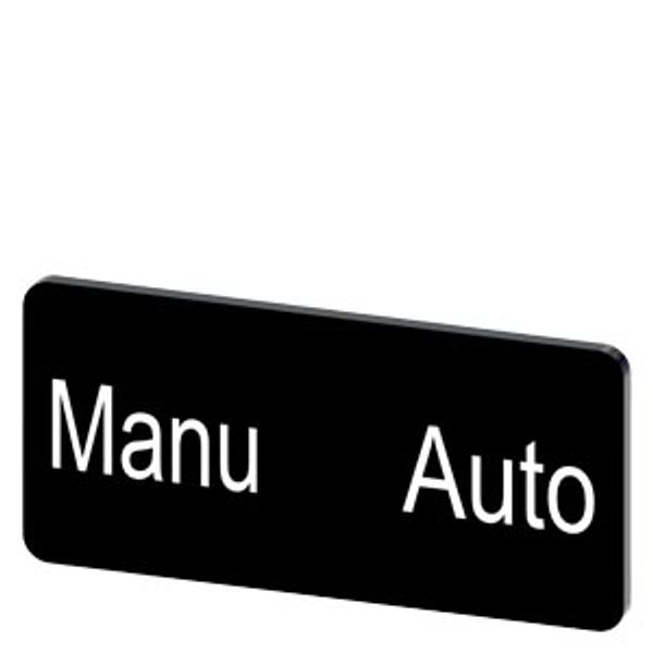 Labeling plate 12.5 x 27 mm, label black, labeling: Manu Auto image 1