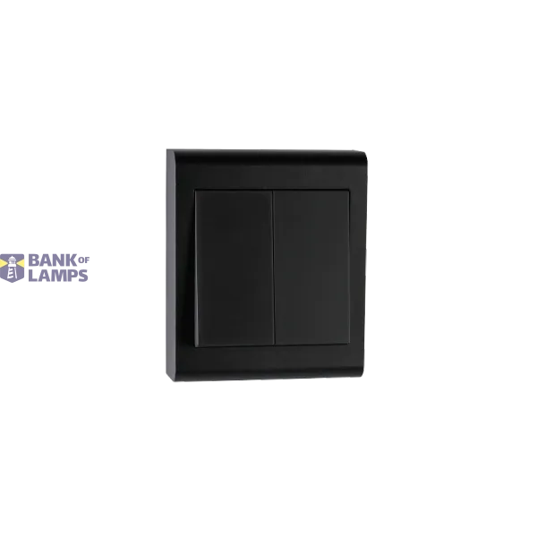 SWITCH SURFACE MOUNTED DOUBLE TWO WAY SWITCH BLACK 6-PACK image 1