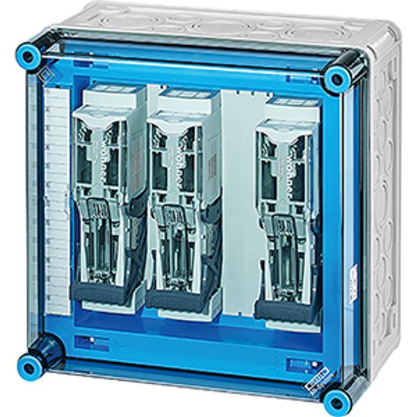 Mi load separator box IP65, 3x125A NH000 3p op Rail 630A 5 pin, 300x300 (MI 6293) image 1