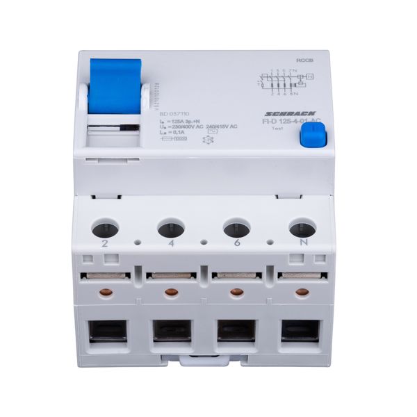 Residual current curcuit breaker 125A, 4-pole, 100mA,type AC image 2