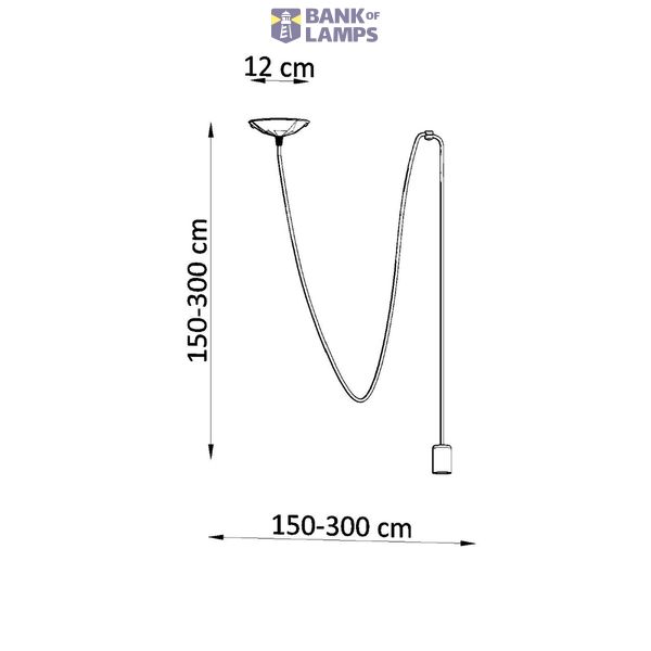 HANGING LAMP EDISON 1 LONG BLACK E27 1X60W IP20 image 3
