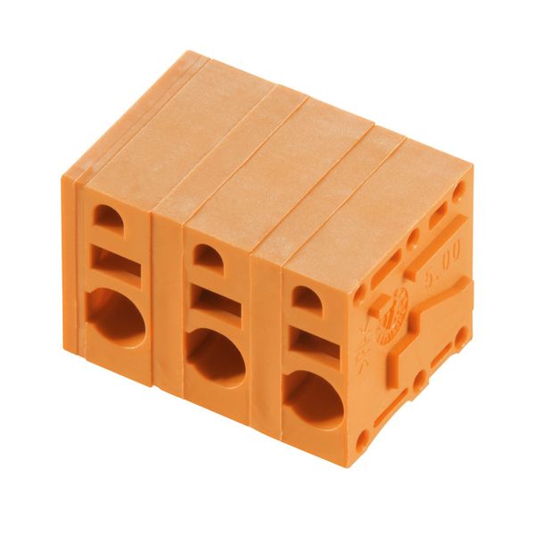 Printed circuit board terminals, 7.50 mm, Number of poles: 5, 90°, Solder pin length (l): 3.5 mm, orange, PUSH IN without actuator, Clamping range, max. : 2.5 mm², Box image 1
